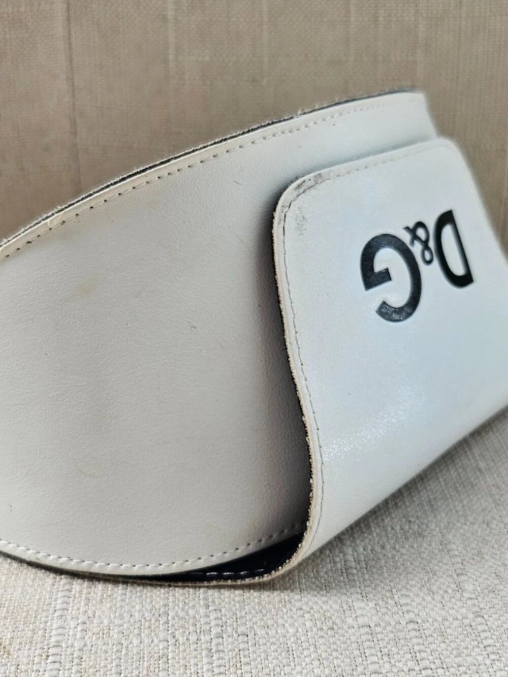 Vintage Dolce & Gabbana Eyeglasses Case White Leather Semi hard Case only - Picture 10 of 12